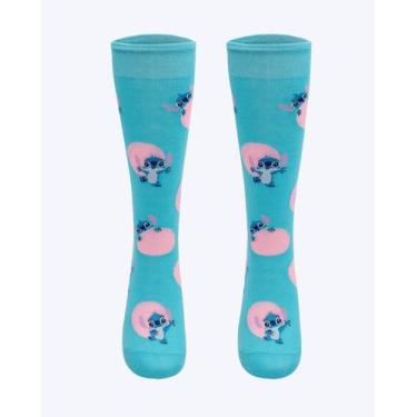 Imagem de Meia ¾ Infantil Feminina Stitch Puket 010406438, Azul, 28