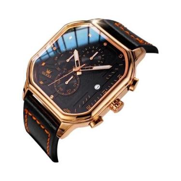 Imagem de Relógio Masculino Quadrado À Prova d'Água Com Cronógrafo, Pulseira De 