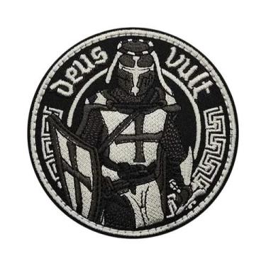 Imagem de Patch De Moral Tático Militar Bordado De Cavaleiros Templários De Jeru