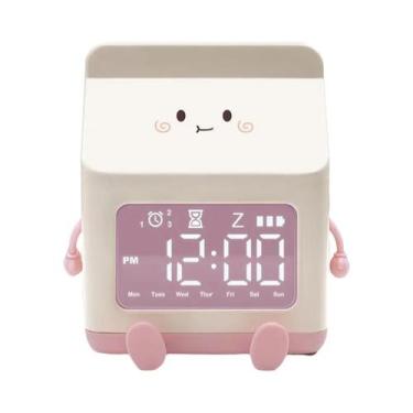 Imagem de Relógio Despertador LED Multifuncional Com Display Em Forma De Caixa D