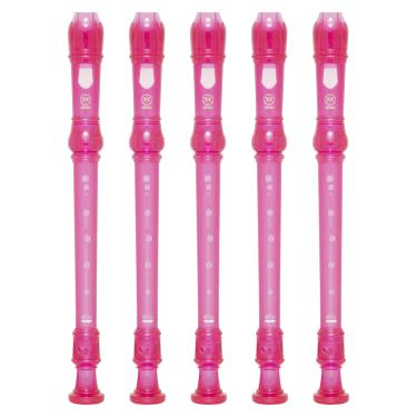 Imagem de Kit 5 Flautas Doce Soprano Germânica Em C YRS-20G Rosa Yamaha