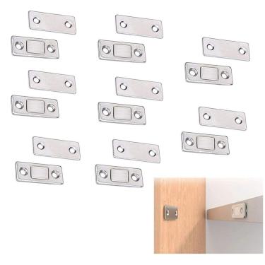 Imagem de Fecho Magnetico Ima 8 Peças Para Porta Trava Fecha Janela Gaveta Armario Multiuso Resistente