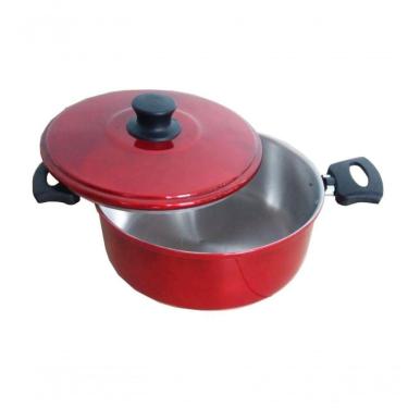 Imagem de Jogo De Panelas Alumínio Resistente 5 Peças Vermelha Belmar
