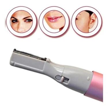 Imagem de Mini Depilador Caneta Aparador Sobrancelha Buço Barba Bigode Caneta Rosa