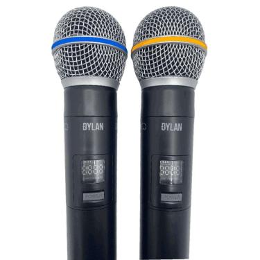 Imagem de Microfone Sem Fio Dylan Dw602 Max Uhf C/2 Microfones Bastao