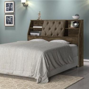 Imagem de Cabeceira Núbia Casal 1,38cm Castanho C- Capitonê Nogal - Cambel