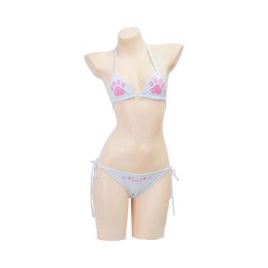 Imagem de Biquíni Feminino Com Estampa De Pata De Gato E Garra, Estilo Anime Kaw