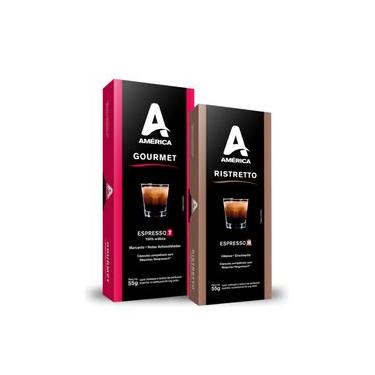 Imagem de Kit 20 Cápsulas de Café América Gourmet e Ristretto
