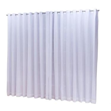 Imagem de Cortina Oxford com linho 6,00x2,50 Para Trilho Duplo - Ludatex, Branco