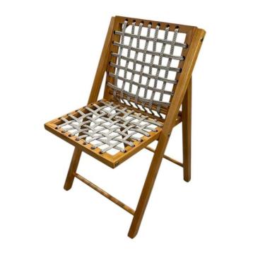 Imagem de Cadeira De Madeira Com Corda Naval Mel