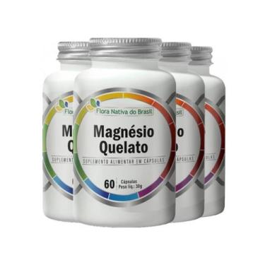 Imagem de 4x Magnésio Quelato 60 Cápsulas 100% Idr - Flora Nativa, sem
