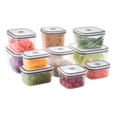 Imagem de Conjunto 10 Potes Herméticos Com Tampa Easyopen Electrolux Transparent