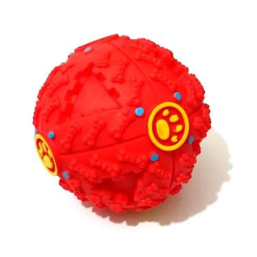 Imagem de Bolinha Petisco Interativo Cachorro Apito Grande Vermelho