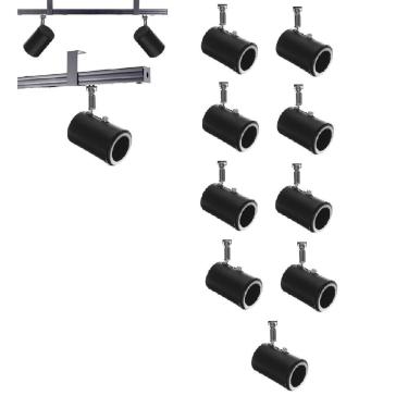 Imagem de Kit 9 Spot Trilho Perfilado Eletro calha Par20 Bulbo OL8