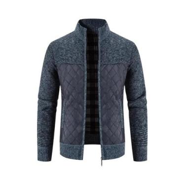 Imagem de Jaqueta Masculina Slim Fit Com Zíper, Quente E Grossa Para Outono/Inve