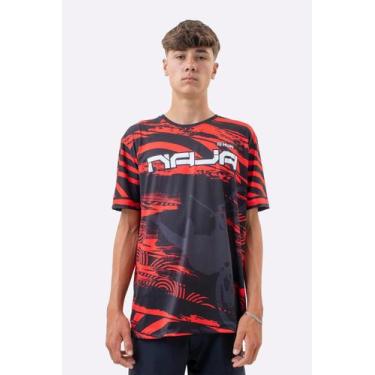 Imagem de Camiseta Masculina HUPI Bike Naja V10 Preto e Vermelho, Preto, Vermelh