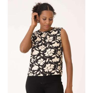 Imagem de Blusa Feminina Estampa Floral Ombreira Sem Manga Maris-74470 - Marisa,