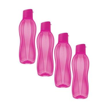 Imagem de Kit 4 Garrafas de Água Tupperware Eco Tupper Pink 1L