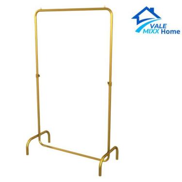 Imagem de Arara Desfile 120cm para Roupas Reforçada Altura Regulável - DOURADA -