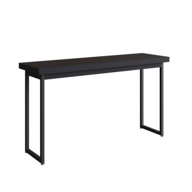 Imagem de Aparador para Sala de Estar Oxford com Vidro 136cm Preto - Metta Mobil