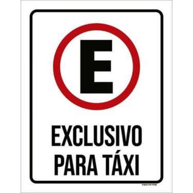 Imagem de Kit 5 Placas Sinalização - Estacionamento Exclusivo Taxi - Sinalizo