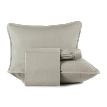 Imagem de Jogo De Cama King 4 Peças Altenburg Malha Fio Penteado Cinza Platinum