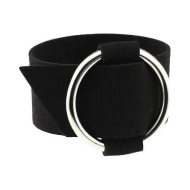 Imagem de Pulseira De Couro PU Preta Feminina Com Rebites Pontiagudos Estilo Pun