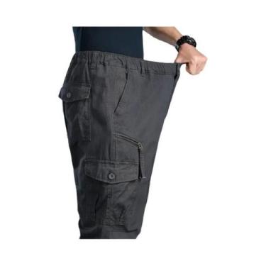 Imagem de Calças Cargo Táticas Masculinas De Tamanho Grande Com Cintura Elástica