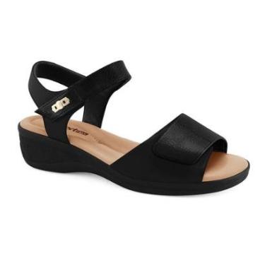 Imagem de Sandália Feminina Comfortflex Ultraconforto Ortopédico Preto-Feminino