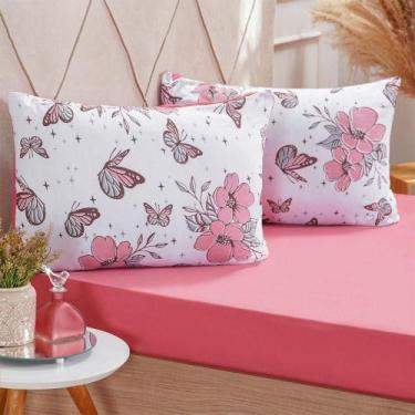 Imagem de Jogo De Cama Queen Dreams Malha 100% Algodão 158x198x30cm Salmão - PAN