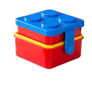 Imagem de Lancheira Dupla Blocos de Montar Azul/Vermelha/Amarela - Isanog