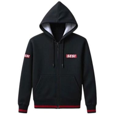 Imagem de Blusa com ziper Uniforme escolar do Sesi - logo Bordado - STX, Preto, 