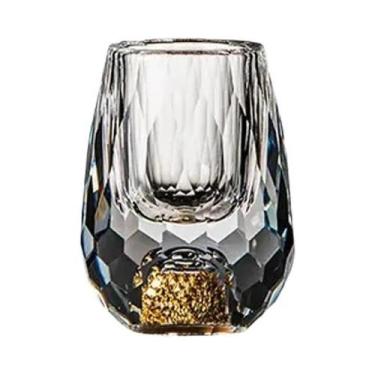 Imagem de Conjunto De Copos De Cristal Luxuosos Com Folha De Ouro Para Licor, Vi