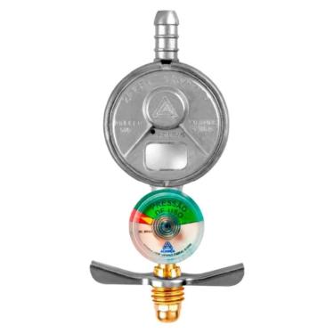 Imagem de Regulador para Gás Aliança 505/01 - Pequeno, sem Mangueira com Manômetro Blister