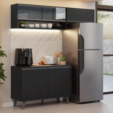 Imagem de Armário de Cozinha Compacta 200 cm Preto Nice Madesa 10 XA