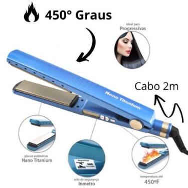 Imagem de chapinha titanium 450 profissional azul bivolt, Bivolt