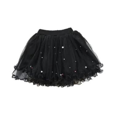 Imagem de Saia Tutu Rosa E Preta De 3 Camadas Para Meninas De 3 a 14 Anos, Saia 