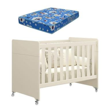 Imagem de Berço Americano Evolution 4 em 1 Areia Acetinado com Colchão Ortobom - Reller