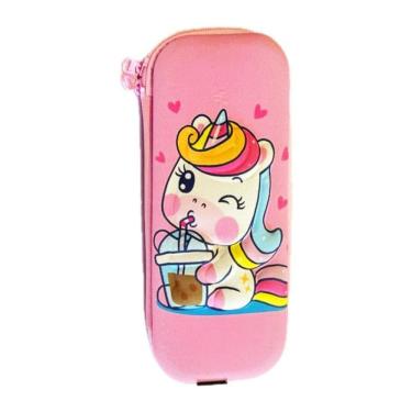 Imagem de Estojo Escolar Infantil Unicórnio Rosa - VMP