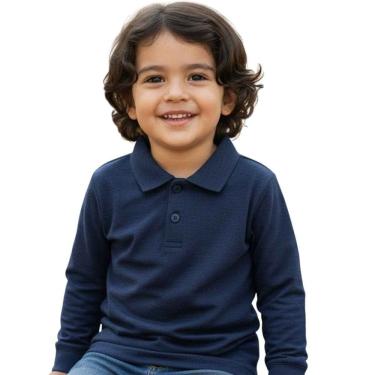 Imagem de Camisa Infantil Manga Longa com Gola Polo Meninos Festa