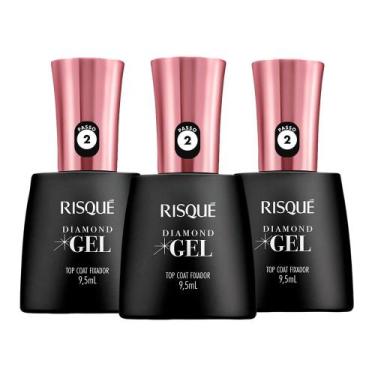 Imagem de Kit Risqué Diamond Gel Top Coat Fixador 9,5ml - 3 Unidades