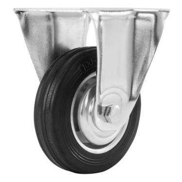 Imagem de Rodizio borracha preta fixo sem freio 4pol 55kg 1pc mtx - Palisad