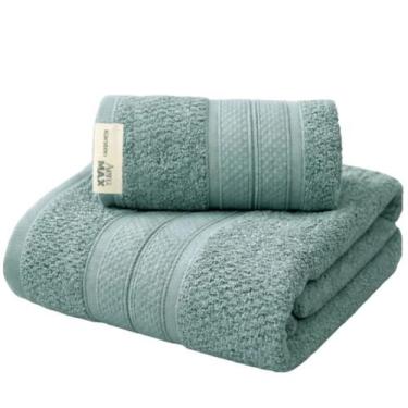 Imagem de Kit Toalha de Banho e Rosto 2 Pçs Nuvia Karsten, Verde