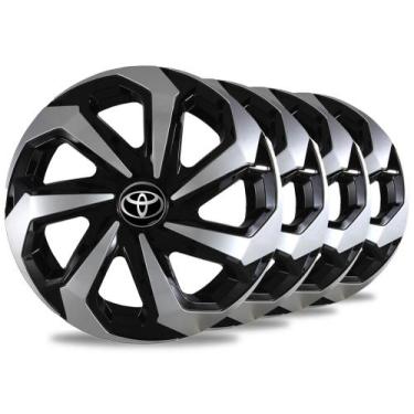 Imagem de Jogo Calota Spider Aro 15 Black Silver Toyota Etios Corolla - Elitte
