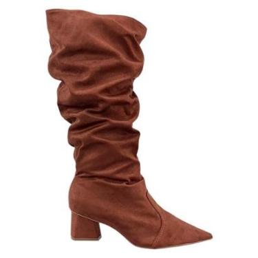 Imagem de Bota Bebecê Slouchy Cano Alto T3842-045 Marrom Pecan-Feminino