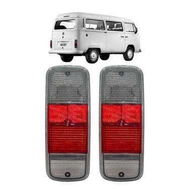 Imagem de Par Lente lanterna traseira VW Kombi 1976 a 2012 Fumê - Mikron