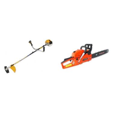 Imagem de Kit de Roçadeira a Gasolina Semi Profissional 33cc e Motosserra Semi Profissional 45cc...