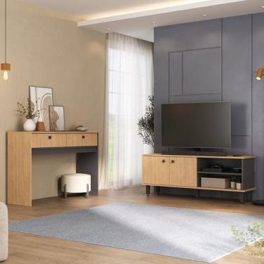 Imagem de Conjunto Sala de Estar 2 Peças Rack para Tv com Aparador Ibiza - Ozini