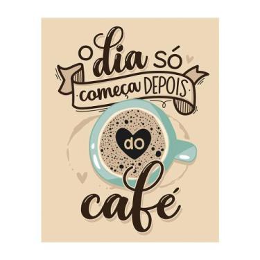 Imagem de Placa Decorativa 19x24 Frase Café Cantinho do Café Cafeteria Padaria -