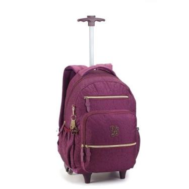 Imagem de Mochila Feminina Juvenil Rodinha Carrinho Alça Costas Escolar - Seanit